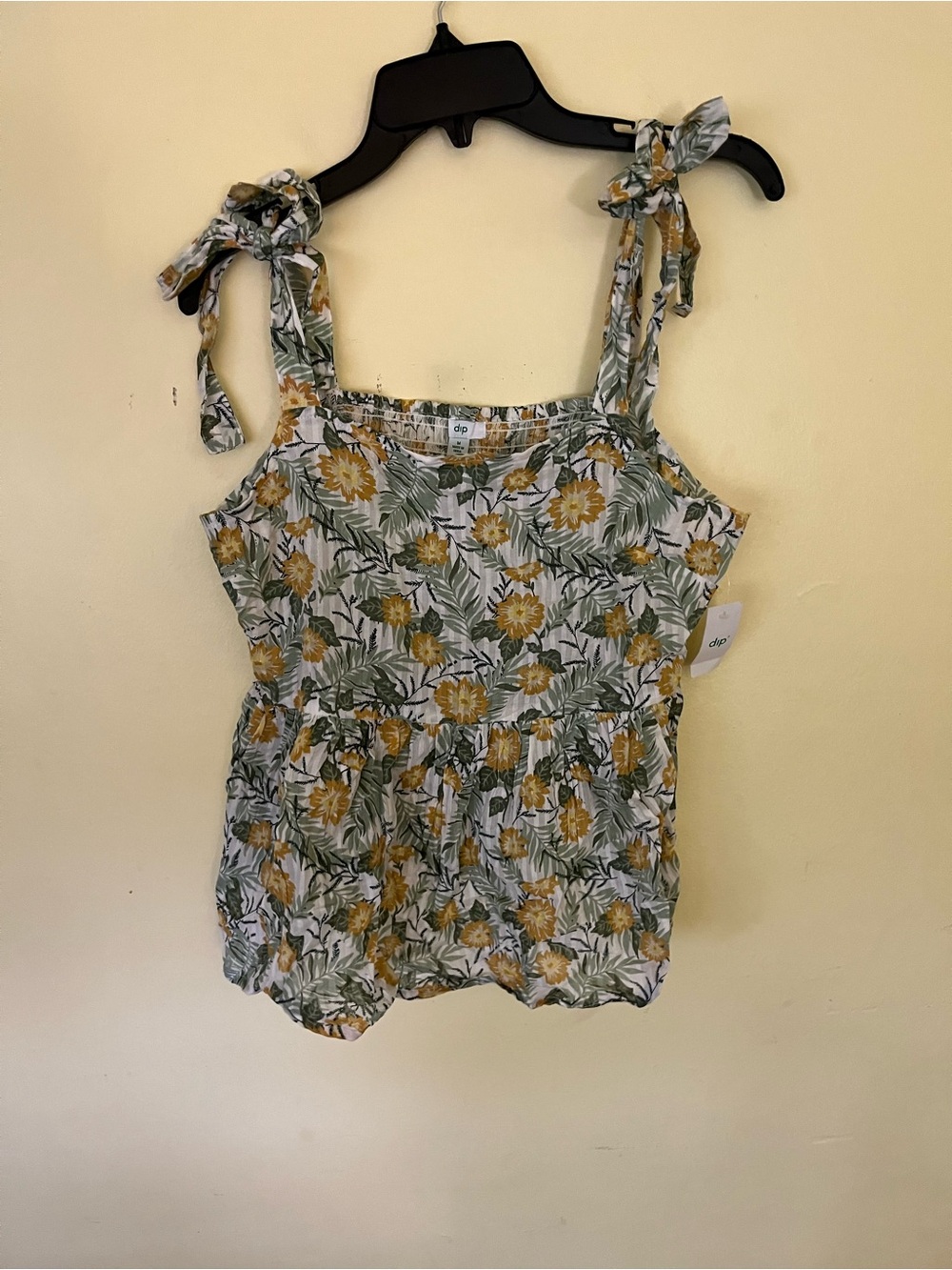 dip Floral Tie-Shoulder Camisole in Yellow and Green Size M NWT